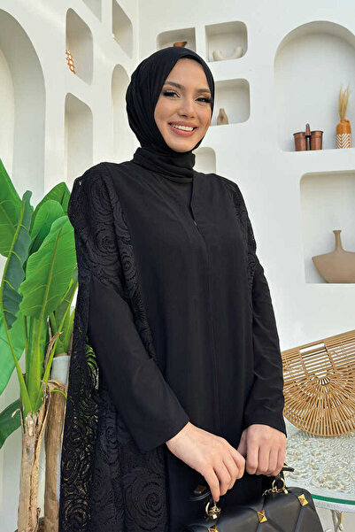 Bym Fashion Δαντέλα Abaya 7884 Μαύρο