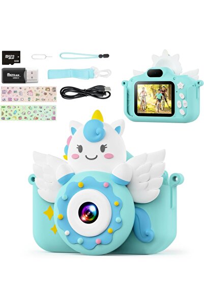 TIATUA Çocuk Kamerası, 32 GB SD Kartlı ve Selfie Moduna sahip, 1080P Dijital ...