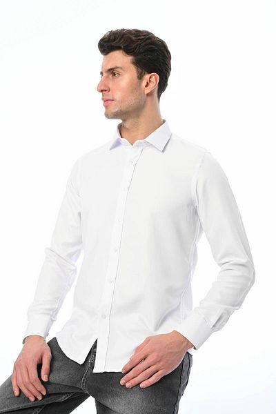 Piola Club Ανδρικό πουκάμισο από βαμβακερό σατέν Slim Fit
