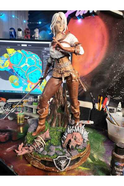 TuransoyCraft The Witcher Ciri Boyalı Figür Ciri Figür Büyük Boy 20CM