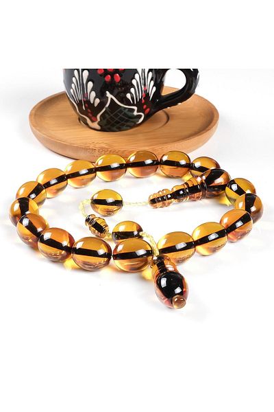 TESBİHCİBABA Custom Made Mascot Size Clamping Amber Efe Rosary