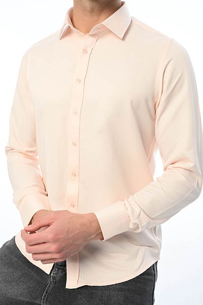 Piola Club Ανδρικό πουκάμισο από βαμβακερό σατέν Slim Fit
