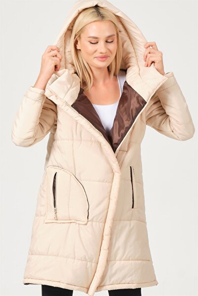 Dewberry Z6652 Coat-light Beige