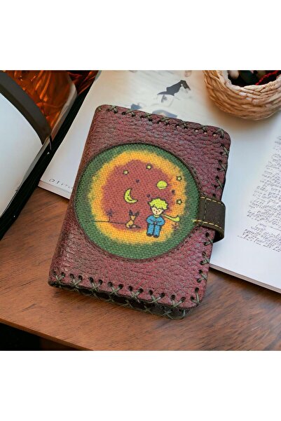 Şaşıkedi Vegan Deri Otantik El İşçiliği Tasarım El Cüzdanı Hediye Küçuk Prens Orta Boy