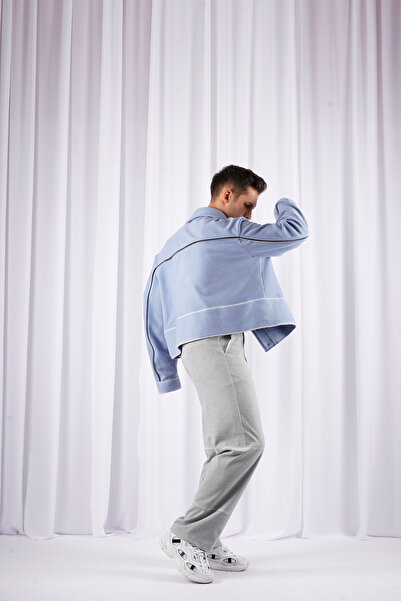 LoFiBuy Unisex Kaşe Oversize Fermuar Detaylı Spor Takım - Pocket