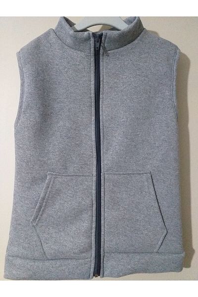 MASAL BEBE ÇOCUK Unisex Children's 3-Thread Fleece Inside Kangaroo Pocket Seasonal and Winter Vest