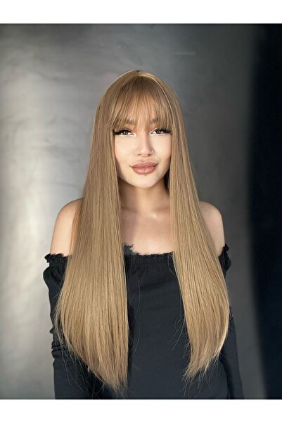 Suzan Peruk Medikal Düz Perçemli Uzun Peruk - Bebek Kumralı