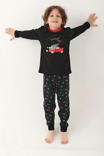 Arnetta Costum de pijama băiat cu mâneci lungi 100% bumbac 2751