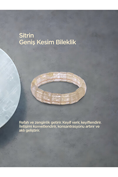 OSMANLI DEĞERLİ TAŞ Sitrin Doğal Taş Geniş Kesim Bileklik