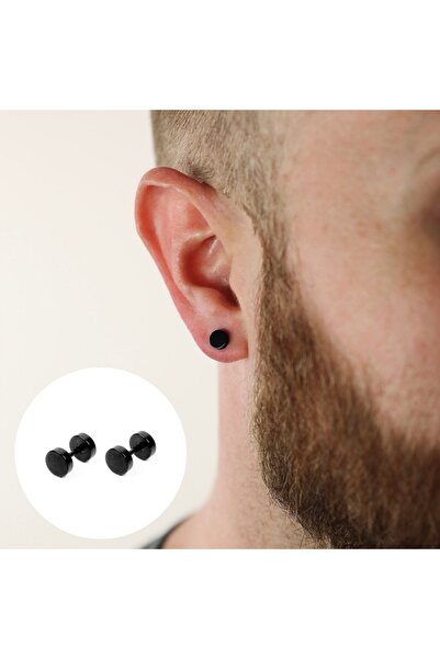Bylin Tunnel Look Disc Locked Unisex Piercing/Earring - Circle Diameter 6 Mm- 1 Pair
