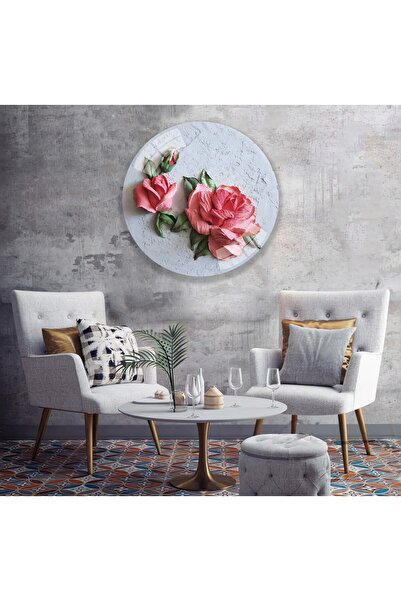 EMYA HOME Γυάλινος πίνακας λουλουδιών