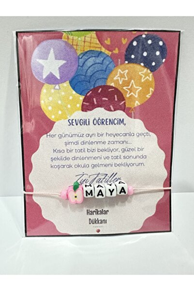 HARİKALAR DÜKKANI Ara Tatil Karne Hediyesi Makrome Detaylı İsimli Bileklik - ...