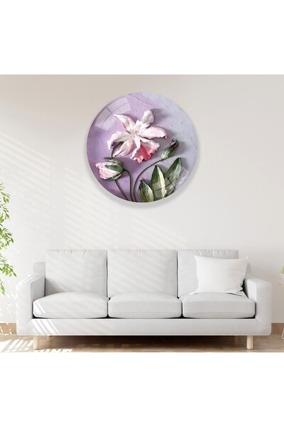 EMYA HOME Γυάλινος πίνακας λουλουδιών