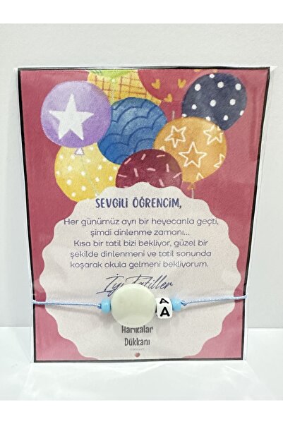 HARİKALAR DÜKKANI Ara Tatil Karne Hediyesi Makrome Detaylı İsimli Bileklik - ...