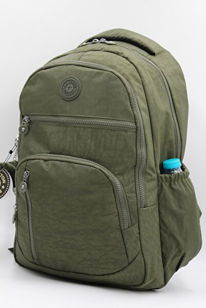 Bevitton Daily Crinkle Fabric Unisex School Backpack 1700 Khaki