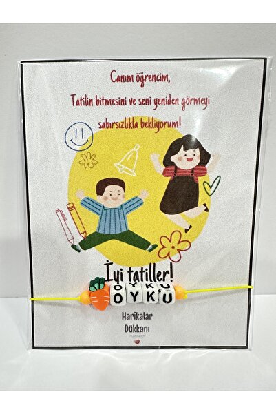 HARİKALAR DÜKKANI Ara Tatil Karne Hediyesi Makrome Detaylı İsimli Bileklik - ...