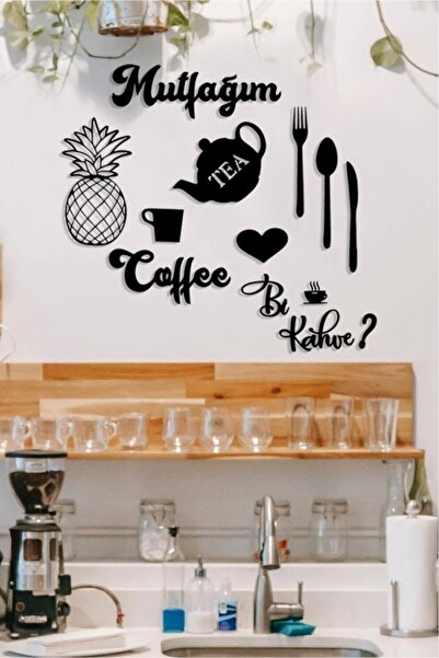 Genel Markalar Siyah Ev Dekor Kalp Mutfağım Ananas Bi Kahve Mutfak Konsepti D...