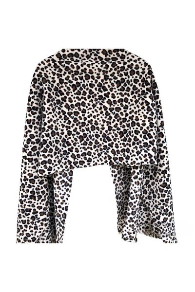 UgurToyss Leopard Patterned Winter Fleece Shoulder Shawl Soft Textured Thick Shoulder Shawl Scarf Cafe,Restaurant,Hotel Shawl