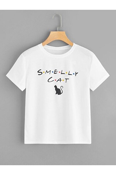 Vordevia Λευκό μπλουζάκι με στάμπα Smelly Cat