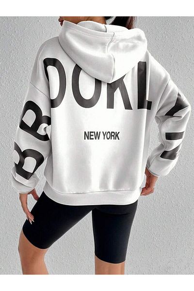 Keywest Φούτερ με κουκούλα Unisex Brooklyn Printed Oversize