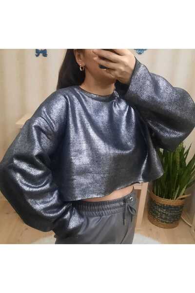 YELS BOUTIQUE 3 İPLİK ŞARDONLU CROP SWEAT