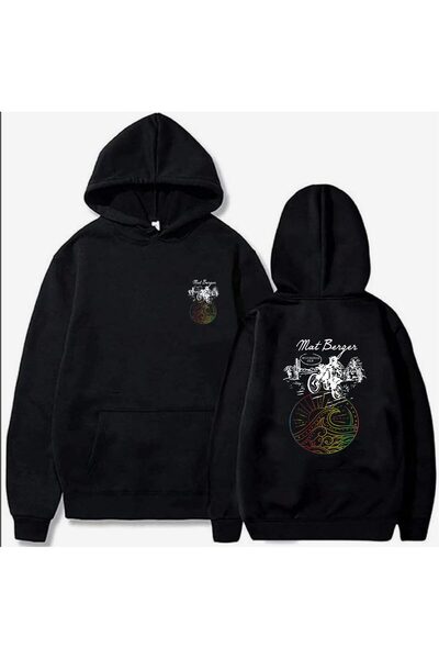 donamod Biker Matte Design Unisex Oversized Dukserica sa Kapuljačom