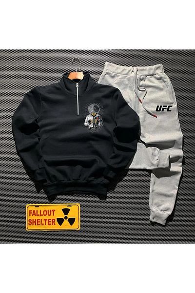 Pisa Art Unisex UFC Khabib (HABIB) Nurmagomedov Half Zip Sweatshirt Sweatpants Combo