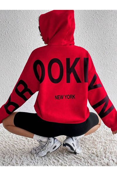 Keywest Унисекс суитшърт с качулка и щампа Brooklyn