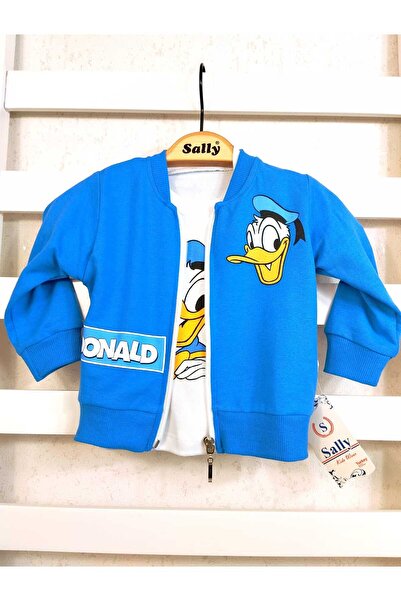 sally baby طقم موسمي مكون من 3 قطع مكون من خيطين، نمط بطة، حروف، سحاب، طقم عل...