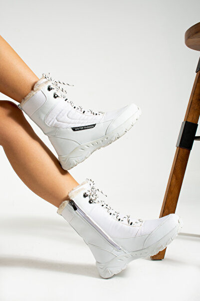 KunduraHane Termal, Içi Kürklü Ortopedik Fermuarlı Bağcıklı Kar Botu