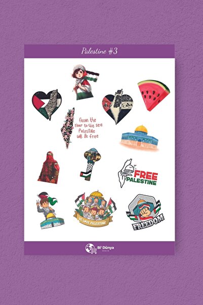 Bi Dünya Haber Palestina Tematske nalepnice - 3 dizajna