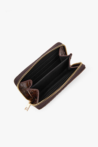 LOVENTA Genuine Leather Zippered Card Holder Wallet Blanca