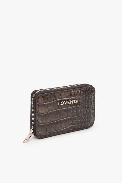 LOVENTA Πορτοφόλι Blanca από γνήσιο δέρμα με φερμουάρ