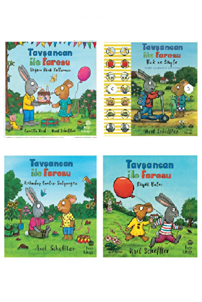 Hep Kitap Tavşancan Ile Faresu Set 1: Doğumgünü Kutlaması Bak ve Söyle Arkadaş Canlısı Salyangoz Büyük Balon