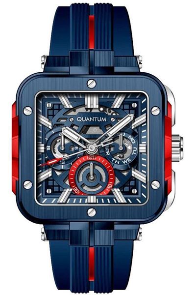 Quantum PWG1102.999 Quartz Silicone Navy Blue 44 mm Men's Wristwatch