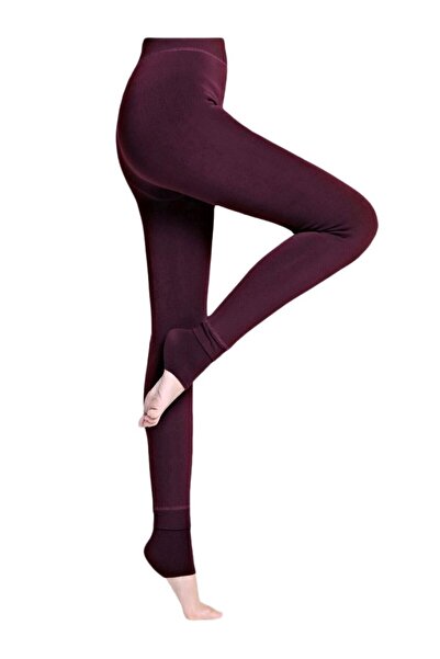 MİSTİRİK Ravena Model Thermal Harisnyanadrág belül plüss gyapjúval, melegen tartó bordó színű