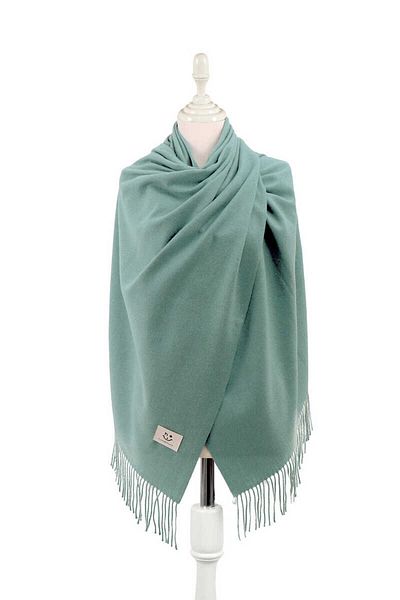 Bursa İpek Mint Solid Color Winter Shawl