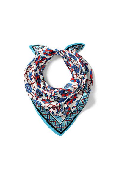 Bursa İpek Turquoise Motif Pattern Silky Handkerchief