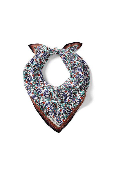 Bursa İpek Black Ivy Tulip Pattern Silky Handkerchief