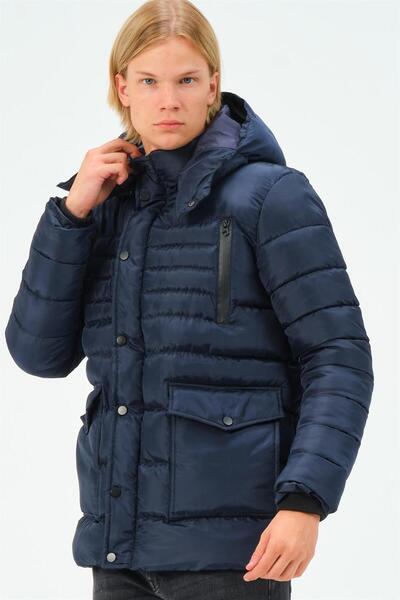 Dewberry M8657 DEWBERRY MEN'S COAT-DARK BLUE