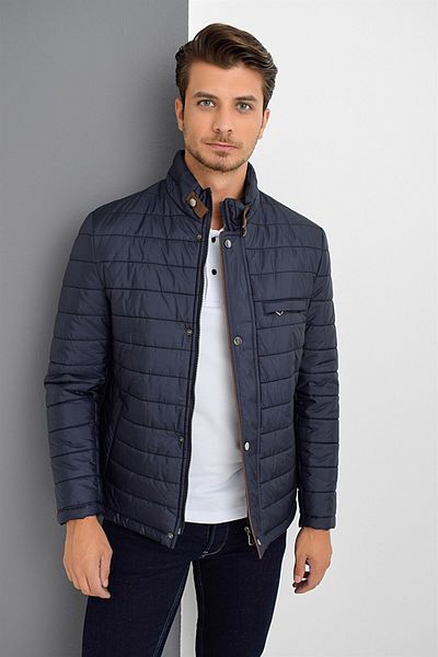 Dewberry M8644 Men's Coat-dark blue