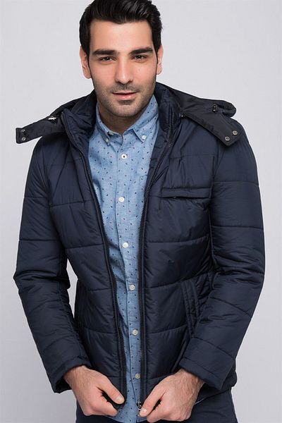 Dewberry M8601 Men's Coat-navy blue