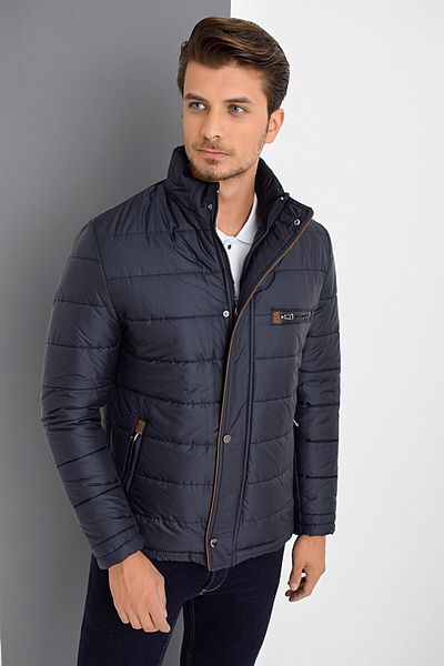 Dewberry M8625 Men's Coat-dark blue