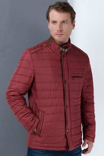 Dewberry M8610 Slim Fit Coat-burgundy