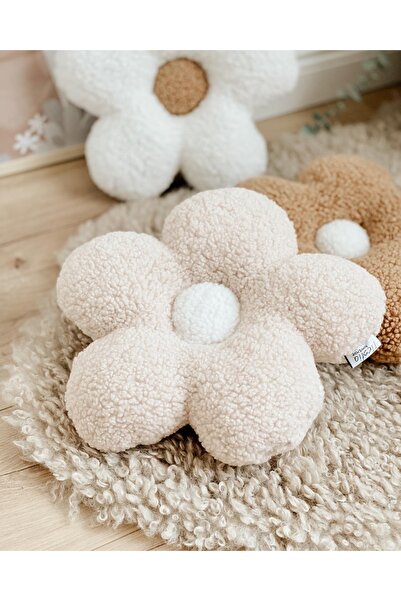 Hestia Home Teddy Çiçek Yastık Peluş Kırlent Çocuk Odası Dekoratif Yastık
