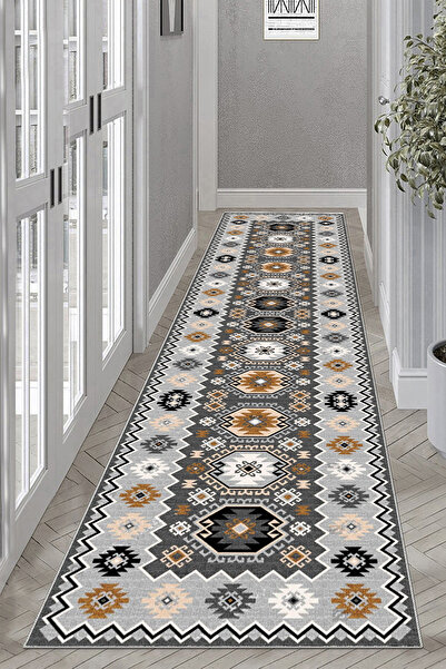 Halise Home Kaymaz Tabanlı Yıkanabilir Baskılı Halı Yolluk Mutfak Halısı