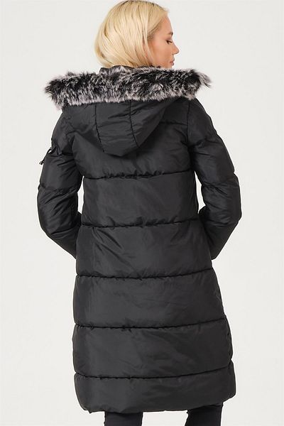 Dewberry Z6706 Coat-Light Black