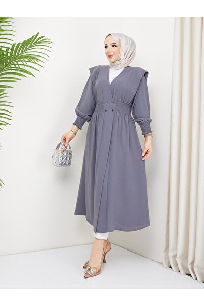 asyadabutik كيمونو بأزرار مع تفاصيل الكتف