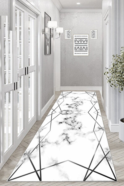 Halise Home Kaymaz Tabanlı Yıkanabilir Baskılı Halı Yolluk Mutfak Halısı
