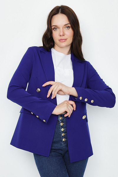 Select Moda Jachetă de damă cu nasturi aurii